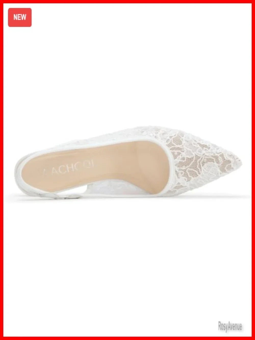 Lace Mesh Slingback Heels Pointed Toe Kitten Heel Wedding Pumps 2.5